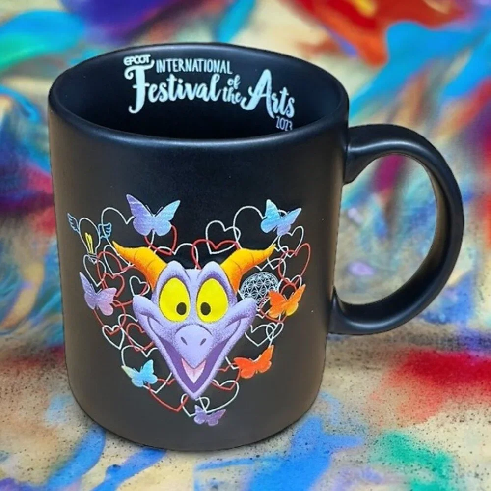 New Disney World Epcot Festival of the Arts Figment 15oz Chalk Board Coffee Mug